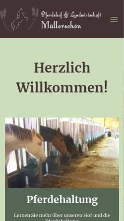 Vorschau der mobilen Webseite www.pferdehof-muellerschoen.de, Pferdehof Albert Müllerschön
