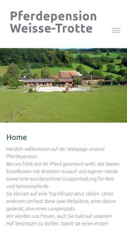 Vorschau der mobilen Webseite www.weisse-trotte.ch, Pferdepension Weisse-Trotte