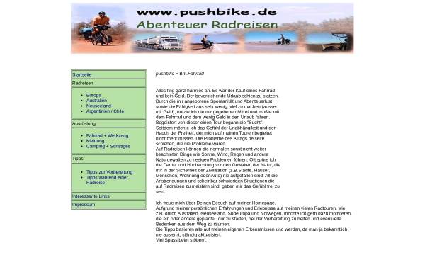 Vorschau von www.pushbike.de, Alles über Radreisen