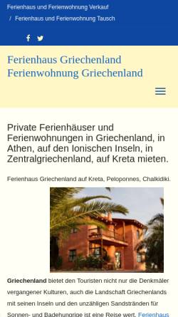 Vorschau der mobilen Webseite www.ferienhaus-privat.de, Ferienhaus in Selia