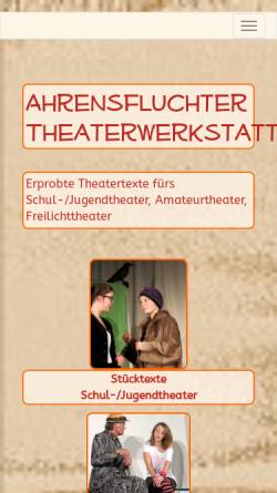 Vorschau der mobilen Webseite www.ahrensfluchter-theaterwerkstatt.de, Ahrensfluchter Theaterwerkstatt und Pina Luftikus