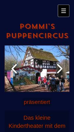 Vorschau der mobilen Webseite www.pommispuppen.com, Kall, Pommis Puppencircus