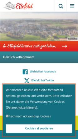 Vorschau der mobilen Webseite ellefeld.de, Ellefeld