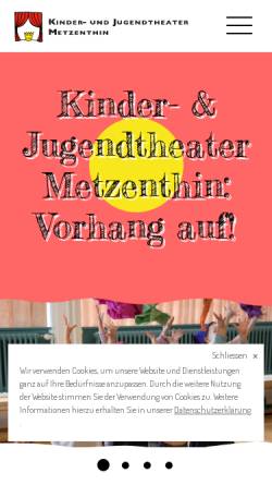 Vorschau der mobilen Webseite www.metzenthin.ch, Kinder- und Jugendtheater Metzenthin