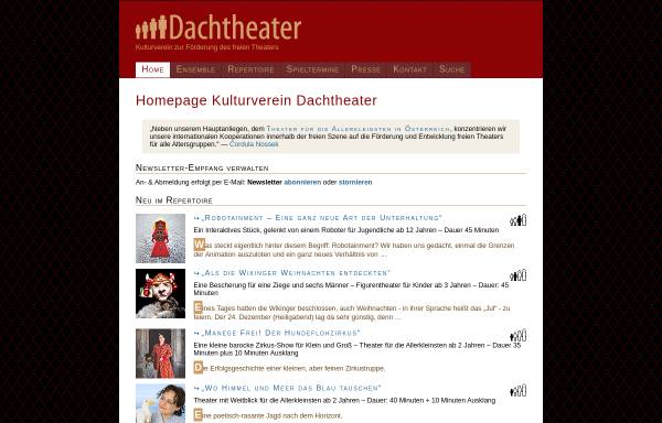 Vorschau von www.dachtheater.com, Wien, Dachtheater