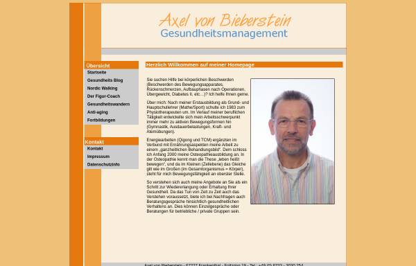 Vorschau von www.von-bieberstein.de, Axel von Bieberstein Gesundheitsmanagement