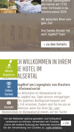 Vorschau der mobilen Webseite www.hotel-jagdhof.de, Hotel Jagdhof, Riezlern