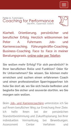 Vorschau der mobilen Webseite www.pf-msv.de, Management - Supervision - Dipl.- Kfm. Peter A. Fuhrmann