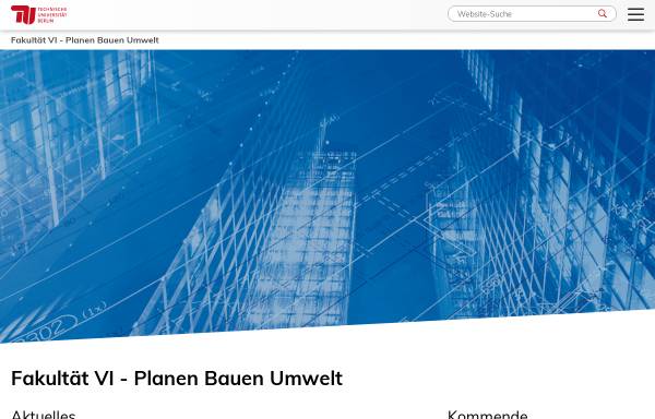 Vorschau von www.planen-bauen-umwelt.tu-berlin.de, Fakultät VI -Planen, Bauen und Umwelt