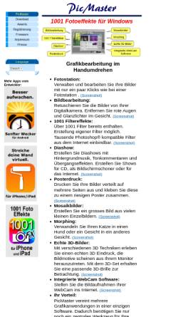 Vorschau der mobilen Webseite www.grafik-software.de, PicMaster