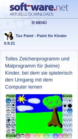 Vorschau der mobilen Webseite www.soft-ware.net, Tux Paint - Paint für Kinder