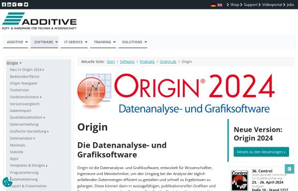 Vorschau von software.additive-net.de, Origin, Additive-net