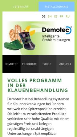 Vorschau der mobilen Webseite www.demotec.com, Demotec Siegfried Demel