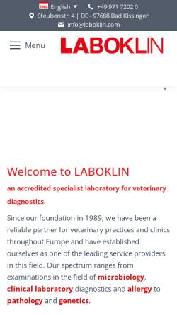 Vorschau der mobilen Webseite laboklin.de, Laboklin