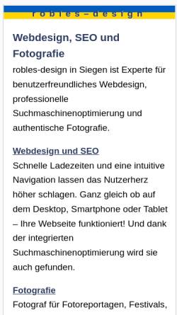 Vorschau der mobilen Webseite www.robles-design.de, robles-design