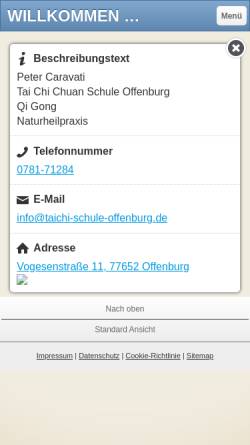 Vorschau der mobilen Webseite www.taichi-schule-offenburg.de, GSTCF - Peter Caravati