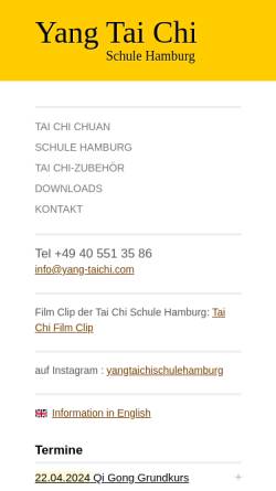 Vorschau der mobilen Webseite www.yang-taichi.com, GSTCF - Stephan Hagen