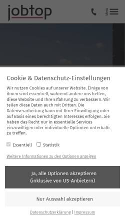 Vorschau der mobilen Webseite www.jobtop.at, Jobtop Personalbereitstellung GmbH