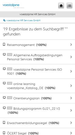 Vorschau der mobilen Webseite www.voestalpine.com, Voestalpine Personalservice GmbH