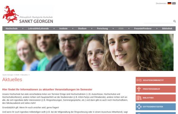 Vorschau von www.sankt-georgen.de, Allgemeiner Studierendenausschuss der Philosophisch-Theologischen Hochschule Sankt Georgen