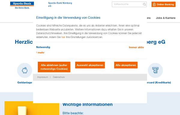 Vorschau von www.sparda-n.de, Sparda-Bank Nürnberg eG