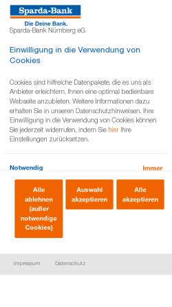 Vorschau der mobilen Webseite www.sparda-n.de, Sparda-Bank Nürnberg eG