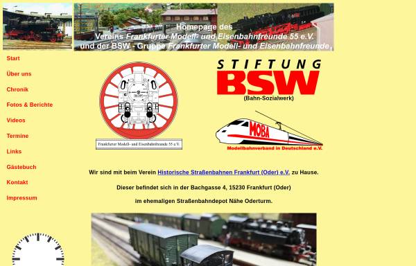 Vorschau von www.modellbahn-frankfurt-oder.de, Frankfurter Modell -und Eisenbahnfreunde 55 e.V.