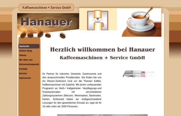 Vorschau von www.hanauer-automaten.de, Hanauer Kaffeemaschinen & Service GmbH