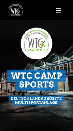 Vorschau der mobilen Webseite www.wtcsports.de, Wattenscheider Tennis Camp GmbH & Co. KG