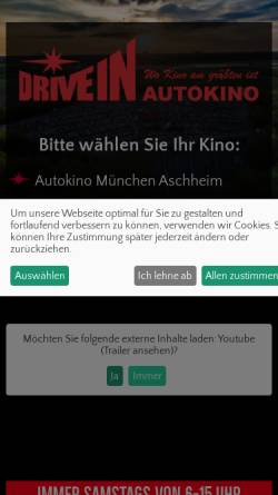 Vorschau der mobilen Webseite www.autokinos-deutschland.de, Drive In Autokinos in Deutschland