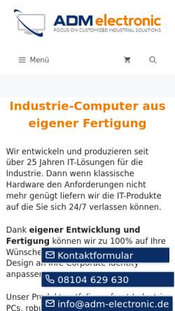 Vorschau der mobilen Webseite www.adm-electronic.de, Adm Electronic