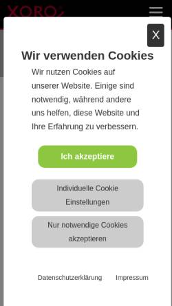 Vorschau der mobilen Webseite www.xoro.de, Xoro
