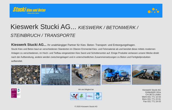 Vorschau von www.stuckies.ch, Stucki's Kies- und Beton Seiten
