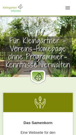 Vorschau der mobilen Webseite www.kleingarten-infonetz.de, Kleingarten Infonetz
