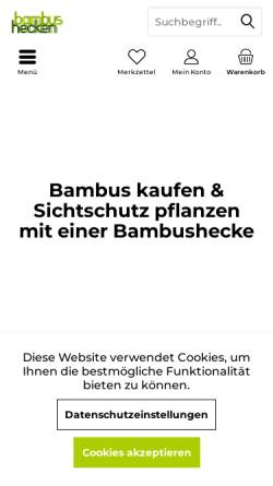 Vorschau der mobilen Webseite www.bambushecken.de, Bambusbörse Carsten Bornemann