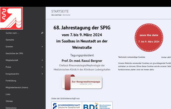 Vorschau von www.spig.org, SPIG Saarländisch-Pfälzische Internistengesellschaft