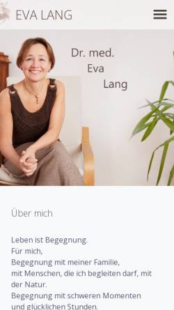 Vorschau der mobilen Webseite www.evalang.at, Dr. Eva Lang