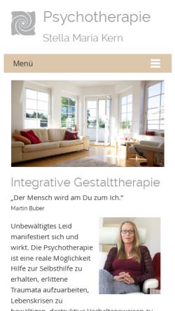Vorschau der mobilen Webseite www.psychotherapie-ig.at, Integrative Gestalttherapie Stella Maria Kern