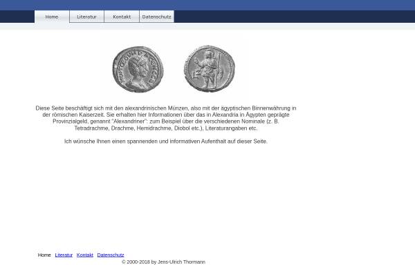 Vorschau von www.alexandriner.de, Alexandrinische Münzen