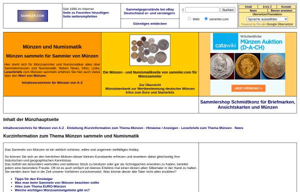 Vorschau von www.sammler.com, Sammler.com: Münzen und Numismatik