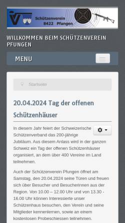 Vorschau der mobilen Webseite svpfungen.ch, Schützenverein Pfungen