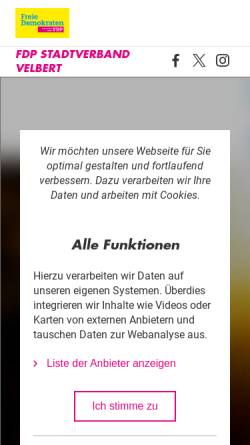 Vorschau der mobilen Webseite www.fdp-velbert.de, FDP Velbert