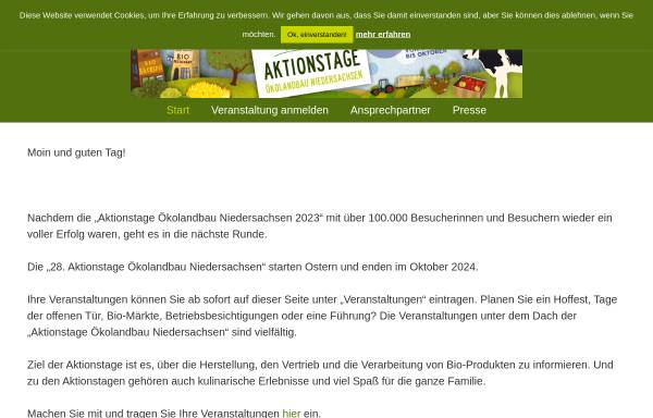Vorschau von www.aktionstage-oekolandbau.de, Aktionstage Ökolandbau Niedersachsen