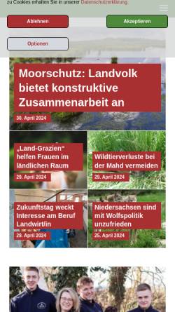 Vorschau der mobilen Webseite landvolk.net, Landvolk Niedersachsen - Landesbauernverband e.V.