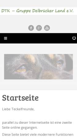 Vorschau der mobilen Webseite www.dtk-delbrueckerland.de, DTK 1888 e.V. Gruppe Delbrücker Land - Teckel - Dackel