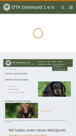 Vorschau der mobilen Webseite www.dtk-dortmund.de, Teckelklub Dortmund. Hundeverein für Dackel, Teckel und auch Dachshund genannt