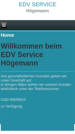 Vorschau der mobilen Webseite www.edv-hoegemann.de, EDV Service Högemann