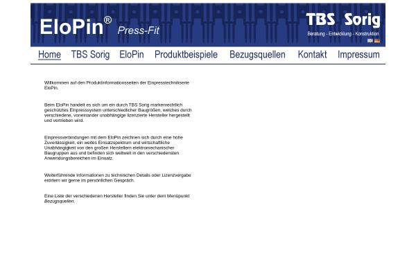 Vorschau von www.tbs-sorig.de, TBS Elektromechanische Bauelemente, Inh. Ludger Sorig