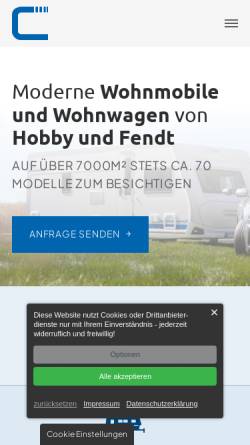 Vorschau der mobilen Webseite www.wohnwagen-wessel.de, Wohnwagen M.G. Wessel