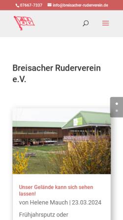 Vorschau der mobilen Webseite www.breisacher-ruderverein.de, Breisacher Ruderverein e.V.